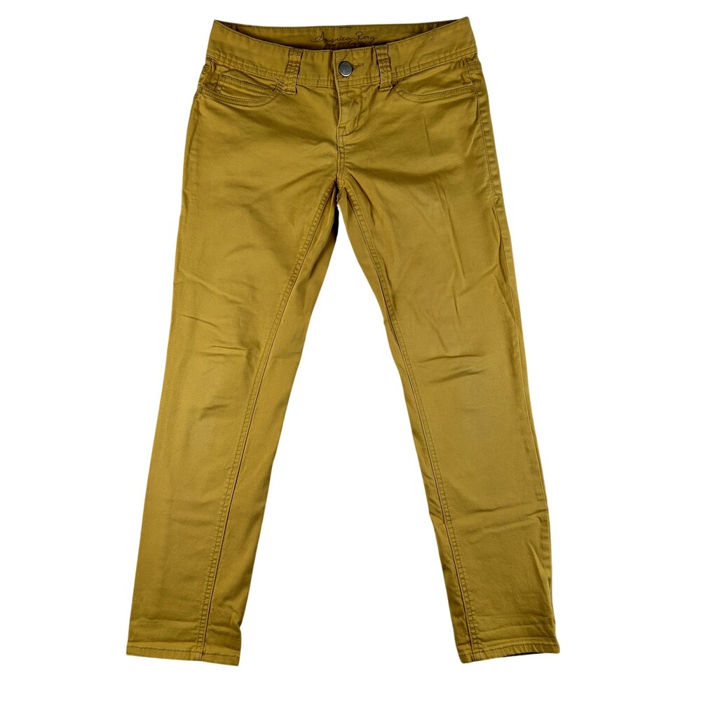 American Rag Jeans Womens 3 Yellow Mid Rise Skinny Stretch Denim Pants
